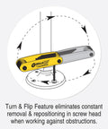GorillaGrip Fold Up Hex And Torx Set Triple Pack with color-coded handles showing turn and flip feature demonstration.