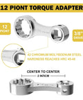 10 Piece SAE Torque Adapter Set With 12 Point Box Ends Covering 5/16 To 7/8 Inch, 3/8 Inch Drive Extension, Auto Repair Essentials For Tight Spaces, Pro Grade Wrench Kit Built For DIYers And Pros. 12-point 3/8-inch drive chrome molybdenum steel torque adapter