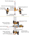 Door Lock Hole Opener Kit For Installing Doors Pro Grade Mortiser Jig For Wooden Doors showing drill chuck and guide rail