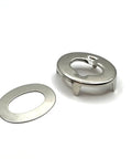 Turn Button Eyelet And Stud Fastener Kit 6mm, Common Sense Fasteners with nickel-plated brass oval and washer