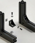 24 Set Black 4040 Aluminum Extrusion Profile Connector Kit With Heavy Duty Corner Brackets 48 M8 T Slot Nuts 48 Hex Screws And Washers
