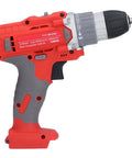 Slick Compact Cordless Electric Drill With Ergonomic Handle And 25 Torque Levels featuring a red and gray design.