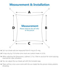 Measurement and installation guide for Square 7 By 7 Brown Sun Shade Sail Canopy UV Block, showing D-ring and curve details.