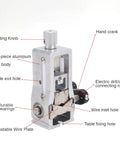 Rock Solid Manual Electric Drill Driven Wire Stripper Machine features hand crank, adjustable wire plate, and aluminum alloy body.
