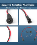 DC5521 Electric Bicycle Charging Port Replacement, close-up of black plastic outer shell and red metal wire core, accessories included