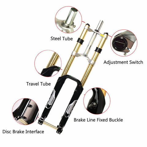 Beefy 26 Inch Mountain Bike Suspension Fork With 180 Mm Travel Magnesium Alloy Downhill Fork featuring details