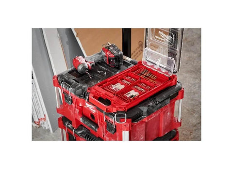 Milwaukee Shockwave titanium drill bit kit, 15-piece in red case with bits visible