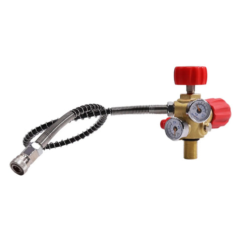 DIN Valve Scuba Adapter With Gauge M18x1.5 DIN Thread High Pressure 4500 Psi 300 Bar PCP Paintball Filling Station 24 Inch Hose