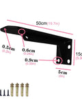 Built Tough Heavy Duty Floating Shelf Brackets Two Pack White L Shape Wall Mounts For Kitchen Living Room Garage With All Screws Included Solid Carbon Steel, 50cm length.
