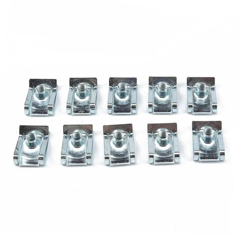 Heavy Duty Stainless Steel U Nuts Assortment Kit M4 M5 M6 M8 With Speed Clips For Chimneys And Auto Fenders Elastic Buckle Design For Firm Mounting Standard Screw Match Broad Vehicle Compatibility, assorted U nuts