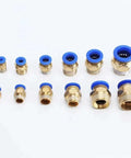 Ultimate PC Series Pneumatic Fitting Combo Kit Featuring Push In Quick Release Air Hose Connectors And Tube Couplers For Compressor Hoses In 1/4 Inch And 1/8 Inch Sizes For Heavy Duty DIY Gas And Water Jobs brass push-in fittings in assorted sizes