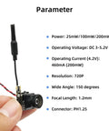 5.8G FPV Camera With 48CH Wireless Image Transmission OSD 800TVL Adjustable 25mW 100mW 200mW For RC Cars Drones Specs