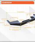 ECOTRIC DIY front bumper bare metal kit for 1984–2001 Jeep Cherokee XJ with winch mount plate; dimension diagram