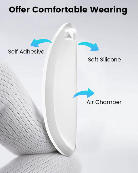 Close-up of Soft Silicone Eyeglass Nose Pads for Wayfarer and Meta Glasses with self-adhesive, air chamber design.