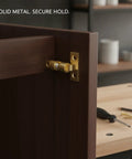 Cabinet Door Catch Magnetic Latch With Solid Copper Build And Gold Tone Finish for wardrobe cupboards in wooden dark cabinet