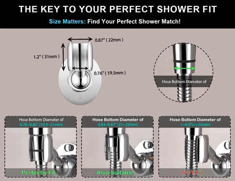 Adjustable Solid Brass Shower Head Holder Wall Mount That Is Built To Last, Rustproof, Heavy Duty Bracket For Any Shower, Dope Bathroom Upgrade, No Plastic, Durable And Corrosion Resistant, hose size guide