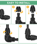 Installation guide for Drip Irrigation Barbed Locking Fittings 10 Pack, 3/8 Inch Elbow Tubing Connectors, Plastic Couplings.