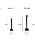 Measurements of Half Inch Industrial Black Iron Pipe Shelf Brackets For Rustic Wall Mounted DIY Shelving, Hanging Brackets For Floating Shelves