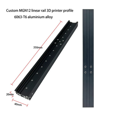 Custom 350mm MGN12 linear rail aluminum profile, 40mm wide, for Y Axis MGN12H Linear Rail Guide Kit V3.2 Upgrade For Ender 3 Pro And Ender 3 Neo 3D Printers