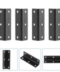 Image of Beefy Stainless Steel L Shape Corner Brackets Set 4 Pack Right Angle Fasteners showing black finish and screw holes.