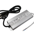 Outdoor LED Driver 12V DC 150W Power Supply IP67 Waterproof Transformer with slim durable case and US three-prong plug.