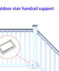Top Shelf 2 Pack Slotted Handrail Bracket Kit For White Vinyl Fencing 2 By 3 5 Inch Post Mount With Included Screws No Sweat Deck Railing Upgrade And Wall Mount Fix, showing outdoor stair handrail support.