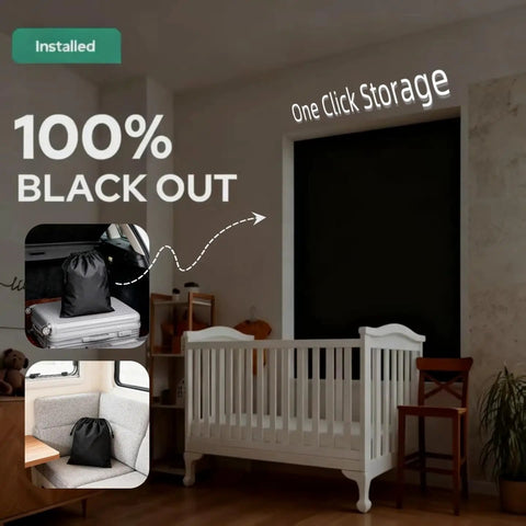 Installed Travel Blackout Curtain That Blocks Out One Hundred Percent Sun And UV Rays No Drill Window Cover With Stickers And Suction Cups Portable Light Blocking Shades For Bedroom Nursery Dorm RV 50 By 78 Inches
