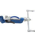Heavy Duty Self Locking Steel Strap Bander Kit With Stainless Steel Strapping Tool For Boat Industry And Tough Jobs, Adjustable Knob, Razor Sharp Cutting Head, Ergonomic Rubber Grip Handle, blue steel clamp