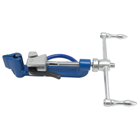 Heavy Duty Self Locking Steel Strap Bander Kit With Stainless Steel Strapping Tool For Boat Industry And Tough Jobs, Adjustable Knob, Razor Sharp Cutting Head, Ergonomic Rubber Grip Handle, blue steel clamp