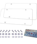 Crystal Clear License Plate Cover Set With Unbreakable Frame Street Legal And See Through For Real Fits Any Standard US Plates Includes Screws