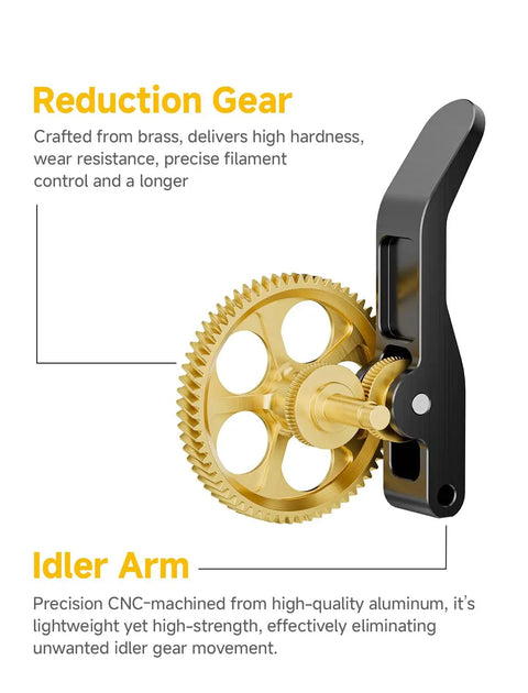 Beefed Up Extruder Gear Assembly Kit For A1 Mini 3D Printer Brass And Aluminum Alloy Build Smoother Filament Feed Durable Idler Arm