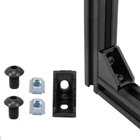 26Pcs 2020 Corner Bracket Set For Aluminum Extrusion 8020 V Slot T Slot 3D Printer Frames; includes bracket, screws, and nuts