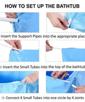 Instructions showing how to set up a Portable 31 Inch Folding Spa Tub For Adults Freestanding Non Inflatable Ice Bath Tub.