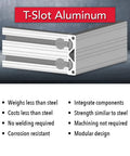 Tough As Nails T Slotted Aluminum Extrusion Linear Rail Bar showing dual open grooves and smooth anodized finish.