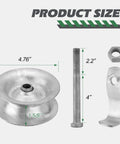 5 Inch Sliding Gate Rollers Galvanized Steel For One And Five Eighths Inch Pipe Track Pack Of Two Durable For Smooth Low Resistance