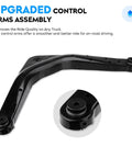 Rear Control Arm and Ball Joint Kit for Grand Cherokee 1999-2004 - Upper and Lower Replacement Suspension Set, 4 Piece End Link Kit, Built Tough Coated Control Arms, Includes K643183 K641869 K7450, black control arm with bushing close-up