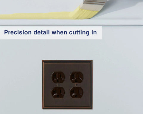 Two Inch Angled Detail Paint Brush for cutting in trim near outlet