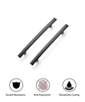 10 Pack Curved Matte Black Cabinet Pulls For Kitchen Drawers Arch Style Handles 7-1/4 Inch Overall Length With features