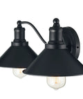 Two Light Vanity Wall Sconce In Oil Rubbed Black Finish, Vintage Modern Industrial Farmhouse Style For Bathroom And Kitchen