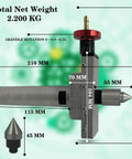 MT4 Taper Turning Attachment With Interchangeable Revolving And Dead Centers dimensions displayed
