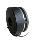 Electromagnetic brake assembly BFK457-10; round black housing with coil leads, power-off holding brake