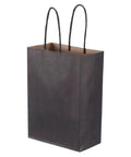 Black Paper Bags With Handles 5.9 By 3.1 By 8.2 Inches Pack Of 100 Tote Favor Bags For Parties And Gifts, side view