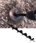 Pro Grade Garden Auger Drill Bit For Quick Post Holes And Tree Planting Manganese Steel Single Blade 80 Cm Length in use