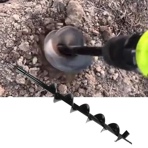 Heavy Duty Hole Digger Drill Bit For Quick Tree Planting And Post Holes, Ground Auger Blade For Easy Soil Turning, Garden Auger For Fast Digging In Earth And Ice 100x800mm in action drilling soil