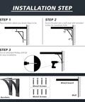 Installation guide for Beefy Steel Shelf Brackets For Heavy Duty DIY Shelving 9x12x4 Inch 1 Quarter Inch Natural Steel Black Hand Welded Mantel And Countertop Support Brackets 2 Pack
