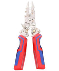 Heavy Duty Portable Wire Stripper With Carbon Steel Blade For Electrical Cables And Phone Accessories, featuring red and blue handles.