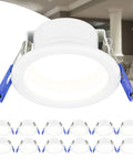 Top Shelf Led Recessed Downlights 2 Inch Round With Hella Flexible 5Cct Color Tuning 90 CRI Triac showing a single recessed light fixture with mounting clips.