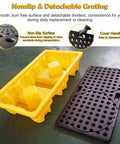 Detachable oil spill containment pallet for two drums low profile stackable grating tray in yellow with non-slip surface