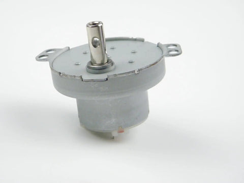 Front view of 12V DC Geared Motor JS-50 Low Speed Mini Brushless Gear Motor With 20 RPM CW CCW, compact design for DIY projects.