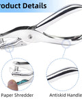 Two Piece Metal Hole Punch Set with antiskid handle and 6mm punch for DIY crafting labels and cards